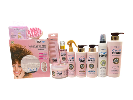 مجموعة العناية المتكاملة للشعر الكيرلي  (10)قطع–Curls Power من ProHair+