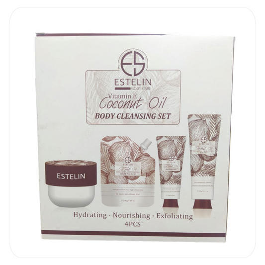 طقم استحمام بجوز الهند وفيتامين E من Estelin – 4 قطع